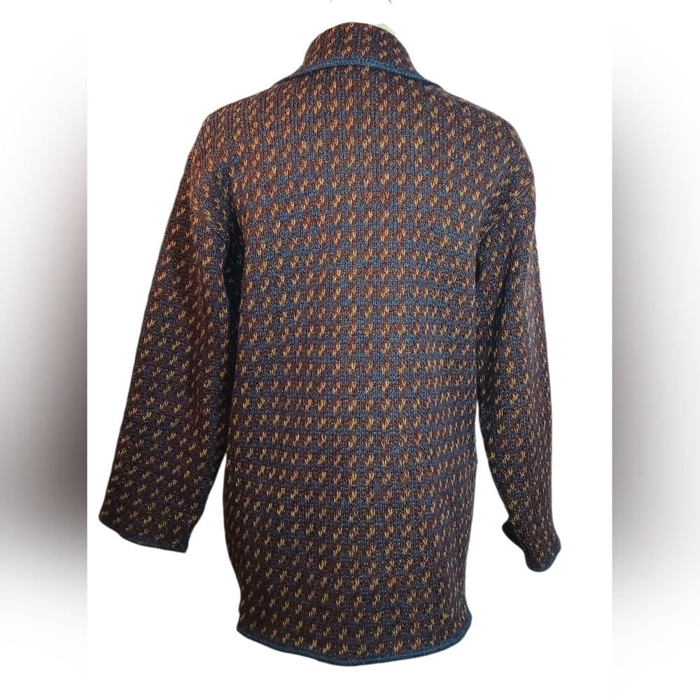 Islandic Wool Jacket Wooden Buttons Patch Pockets - Picture 5 of 9